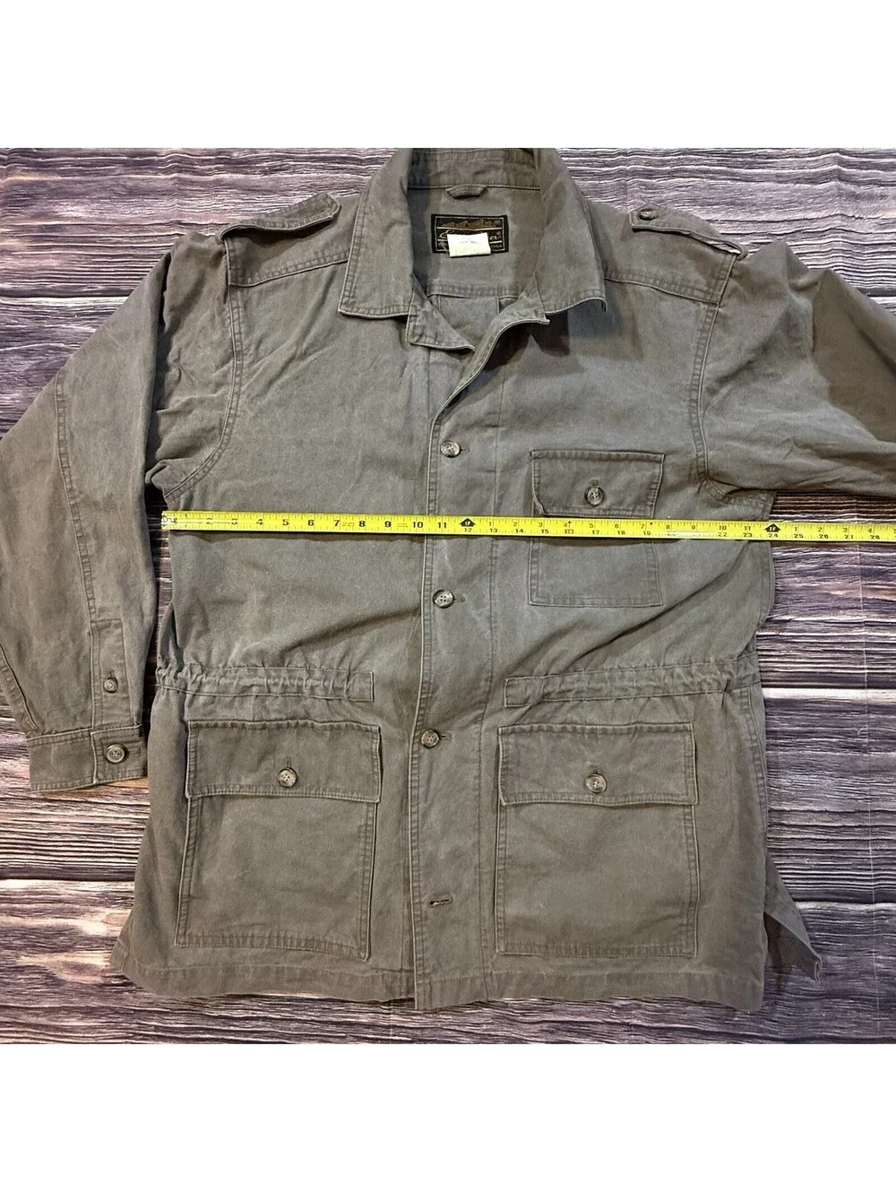 Vintage 90s Eddie Bauer Field Jacket Mens L Olive Green Military Chore Coat